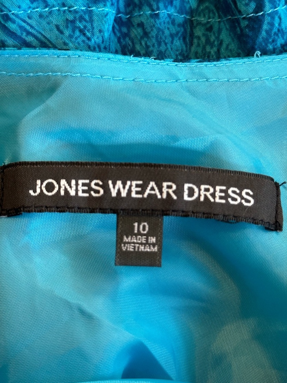 Jones Wear | VTG Blue Paisley Drop Waist Midi Dress - Boho 90s/Y2K, Size 10 - Picture 6 of 10